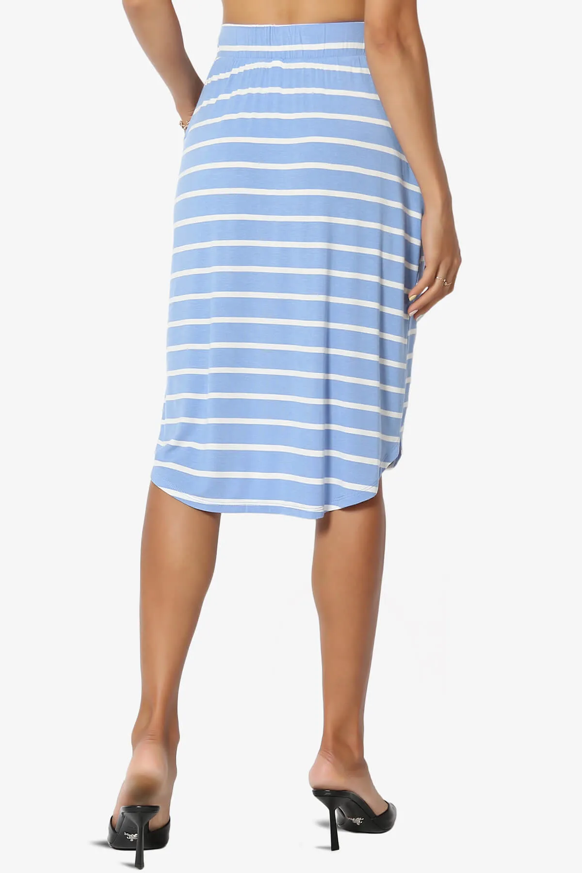 Eclipse Stripe Drawstring Midi Skirt