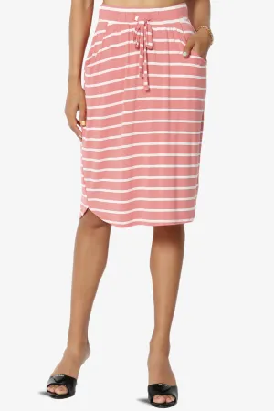 Eclipse Stripe Drawstring Midi Skirt