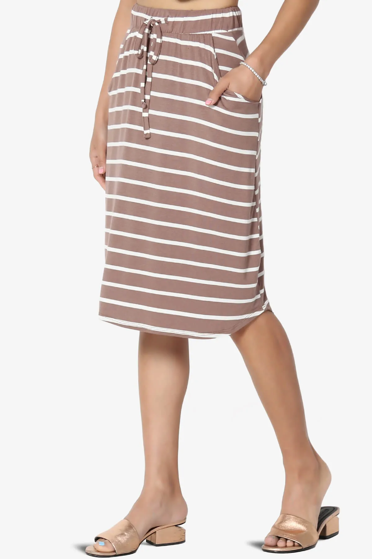 Eclipse Stripe Drawstring Midi Skirt