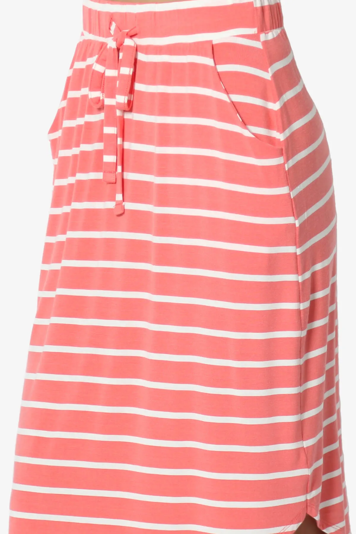 Eclipse Stripe Drawstring Midi Skirt