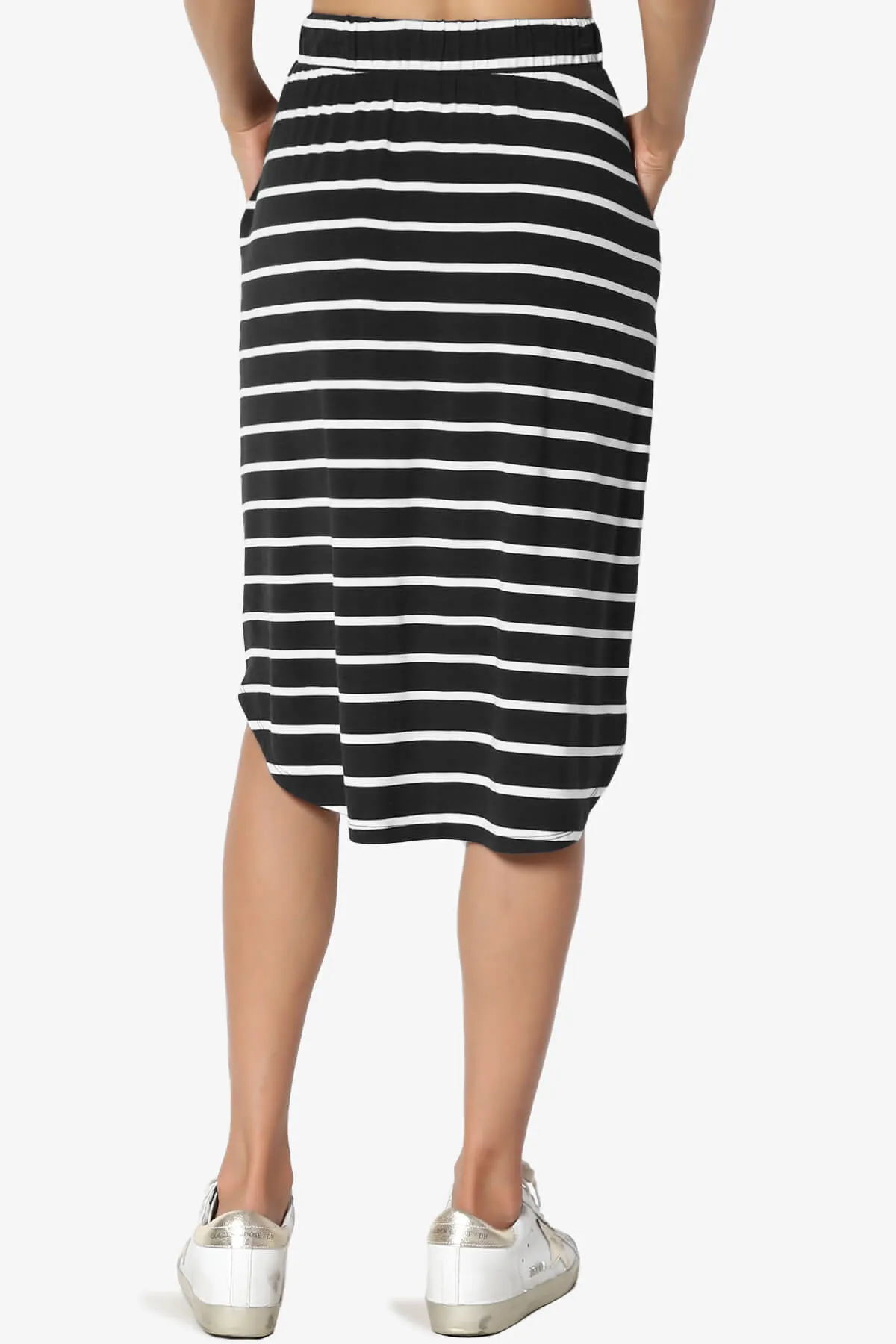 Eclipse Stripe Drawstring Midi Skirt