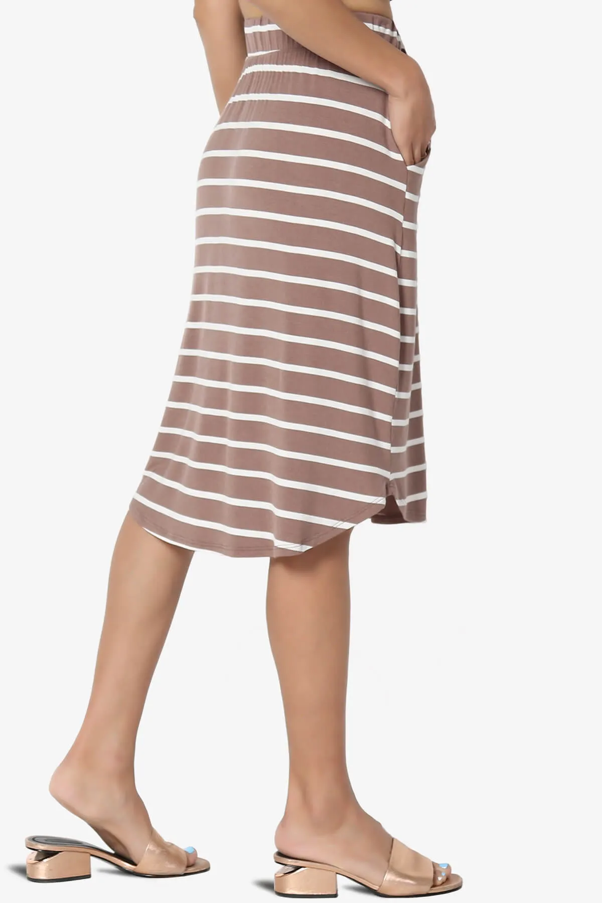 Eclipse Stripe Drawstring Midi Skirt