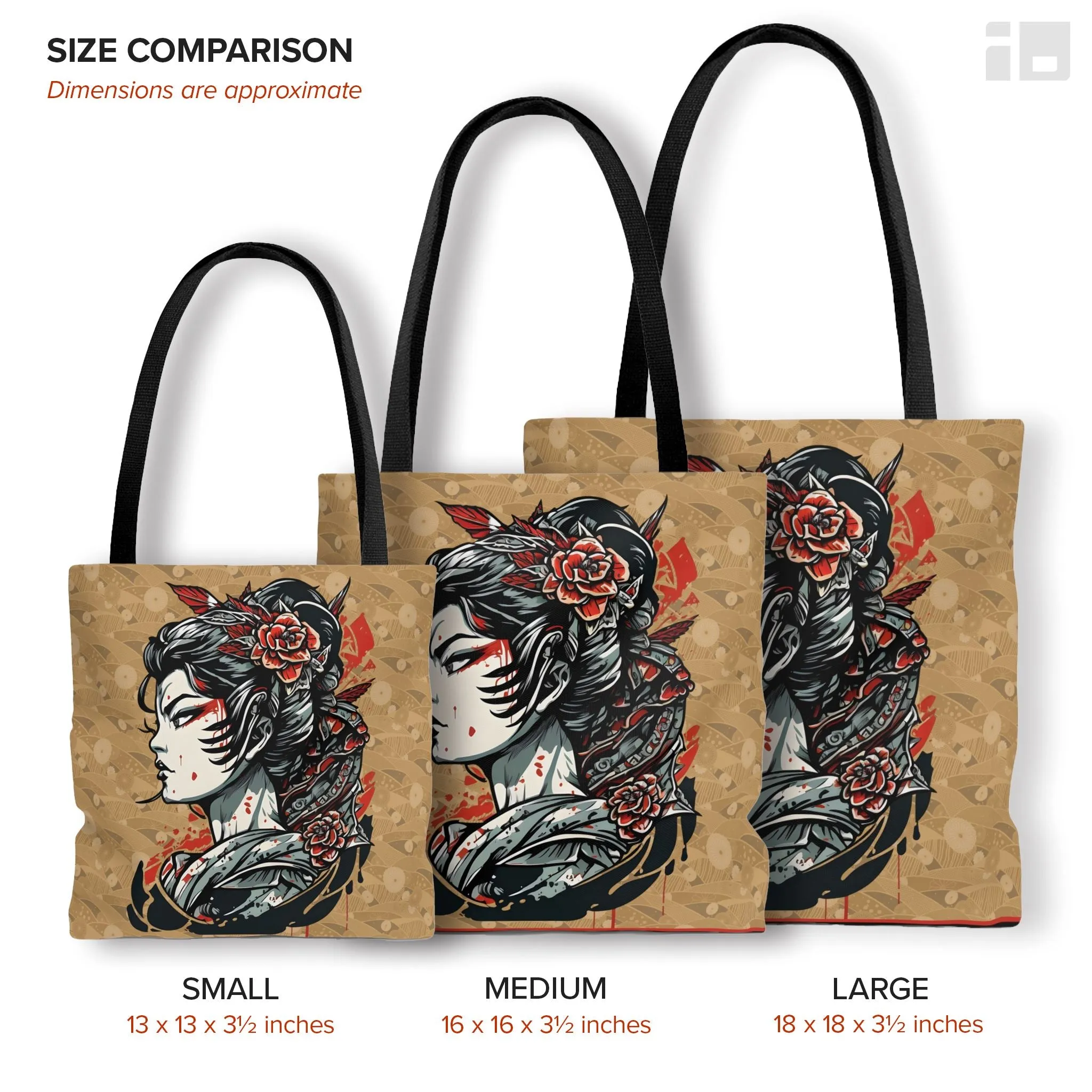 Fierce Japanese Geisha Tattoo Tote Bag