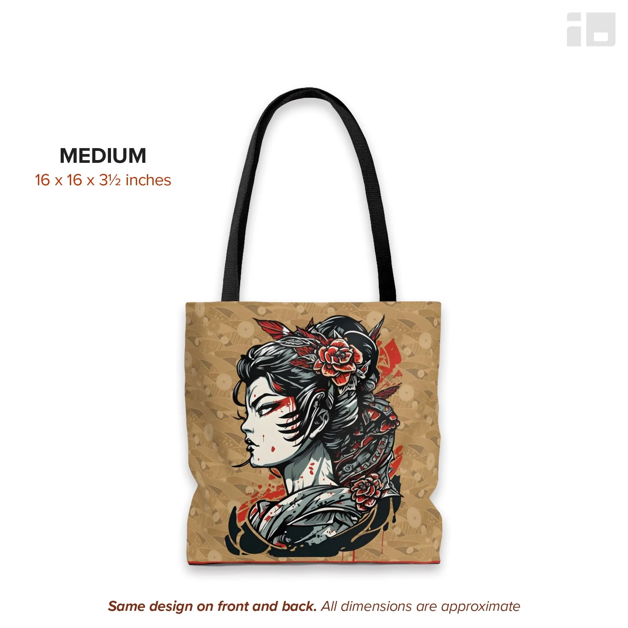 Fierce Japanese Geisha Tattoo Tote Bag