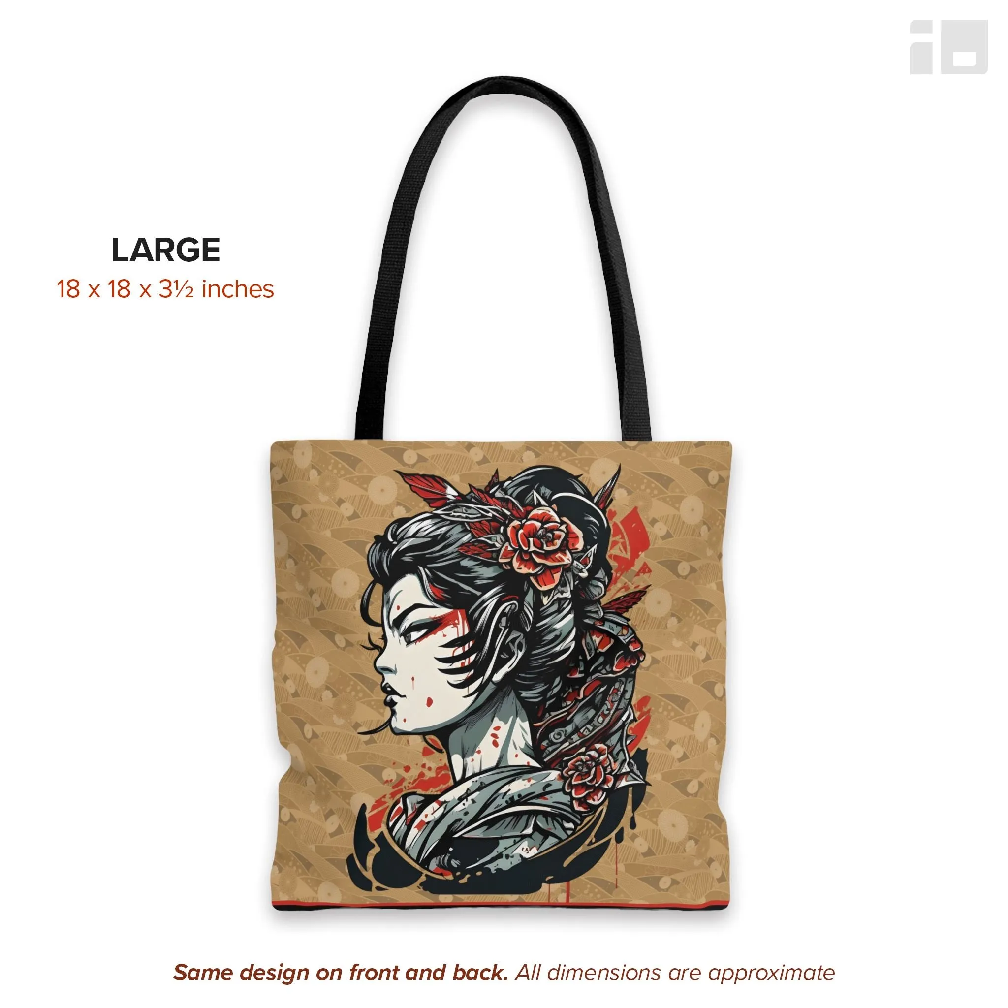 Fierce Japanese Geisha Tattoo Tote Bag