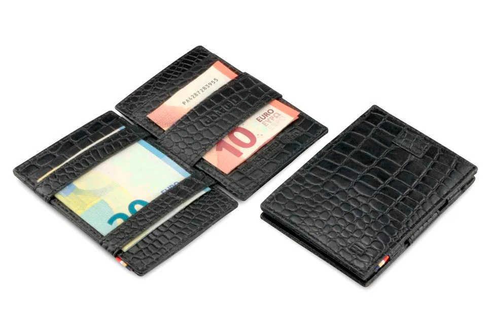 Garzini RFID Leather Magic Wallet Card Sleeves Croco