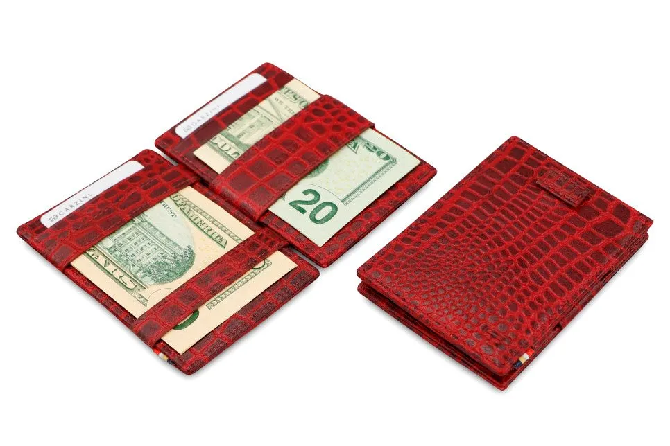 Garzini RFID Leather Magic Wallet Card Sleeves Croco