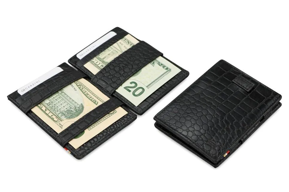 Garzini RFID Leather Magic Wallet Card Sleeves Croco