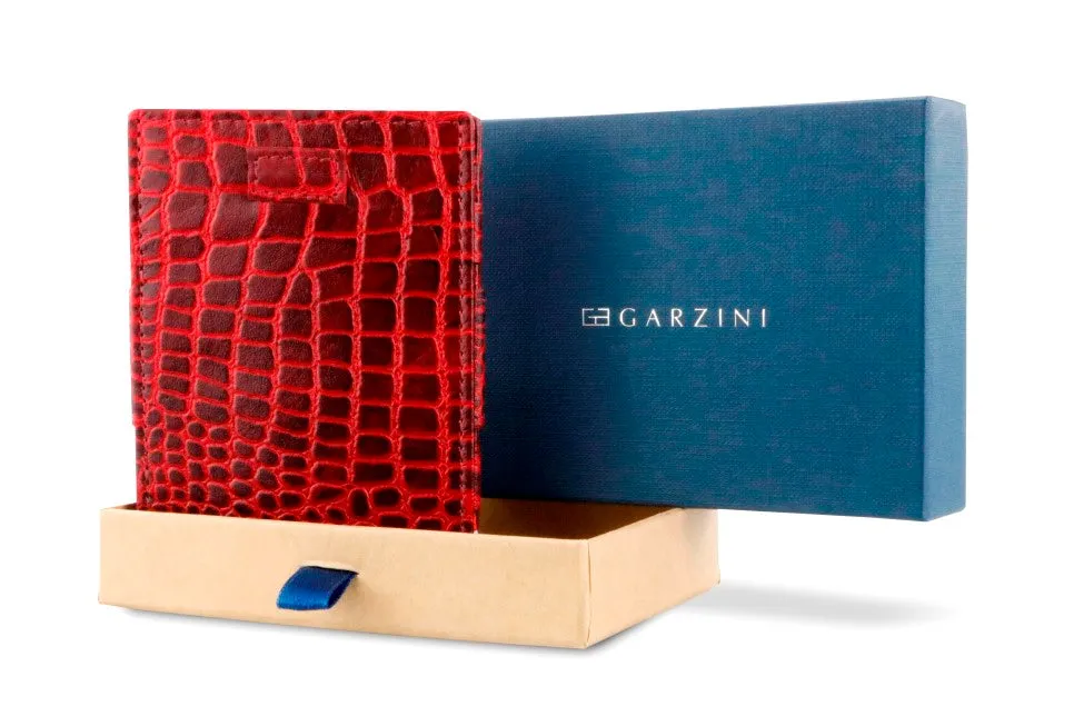 Garzini RFID Leather Magic Wallet Card Sleeves Croco
