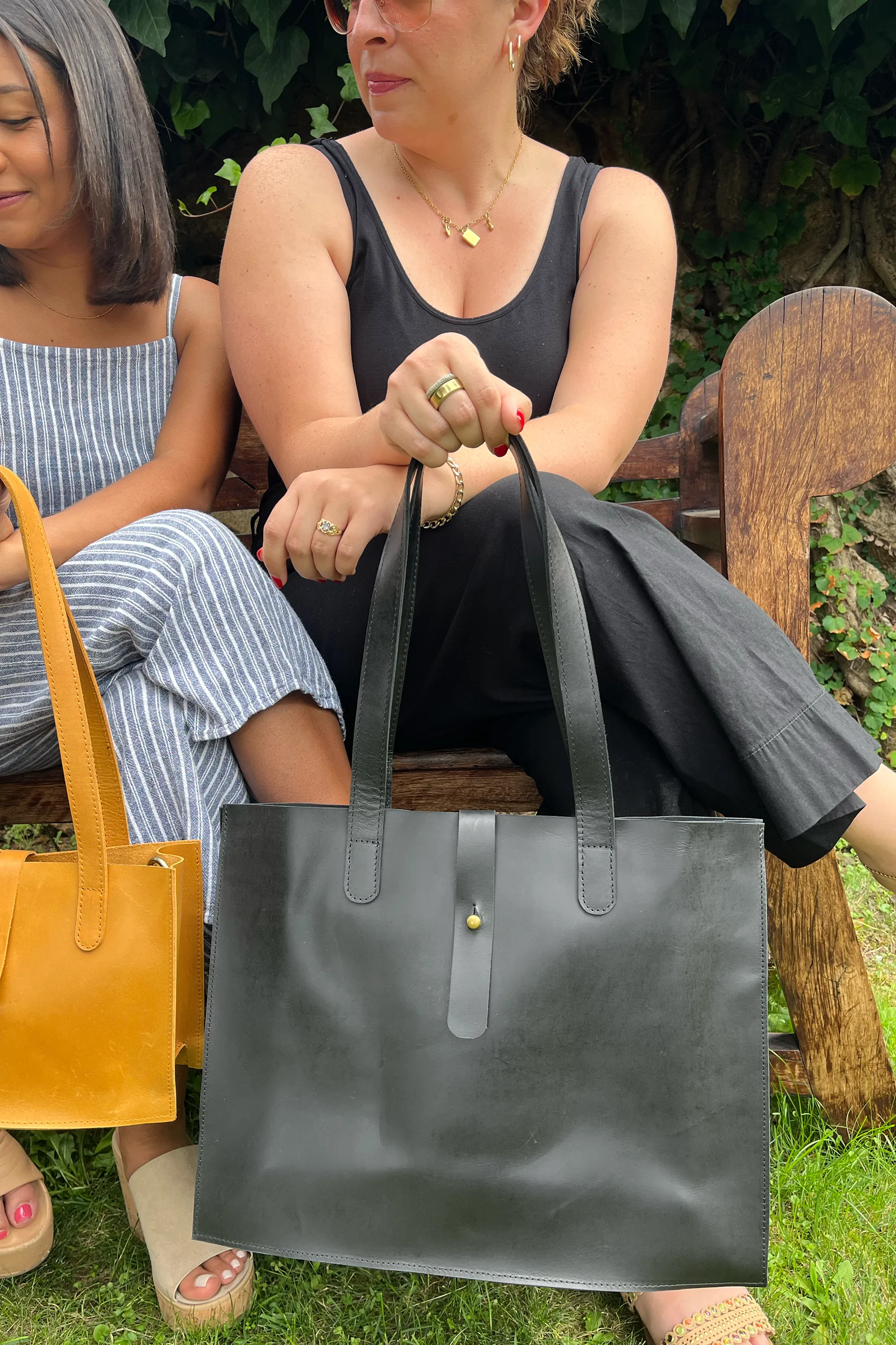 GEN Large Leather Handbag, Black