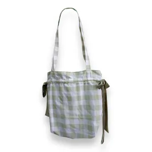 Green Gingham Bow Tote Bag