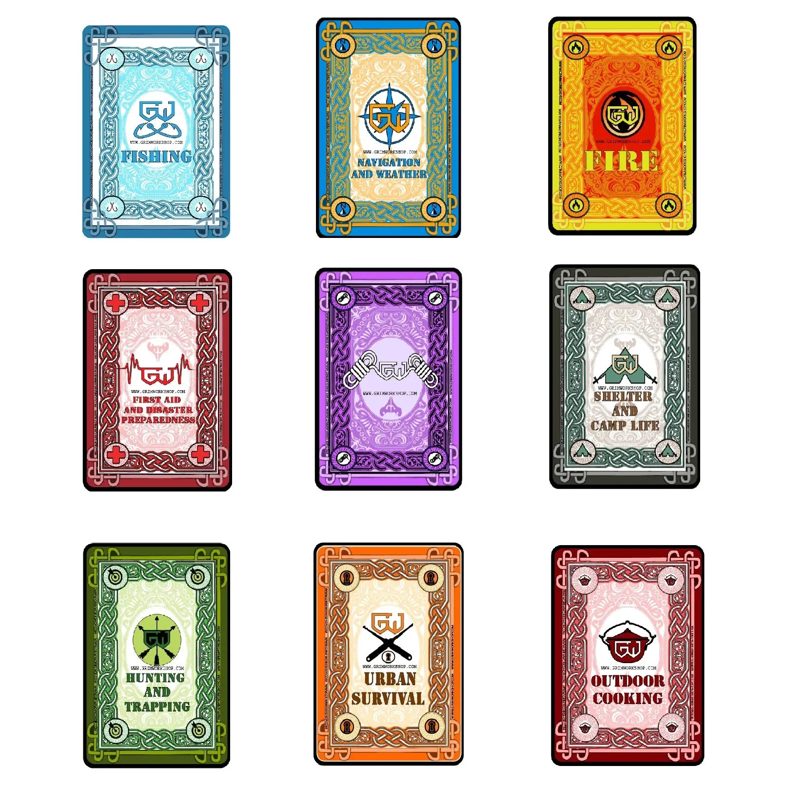 Grim Workshop Survival 54-Card Lockpicking & Urban Survival Deck