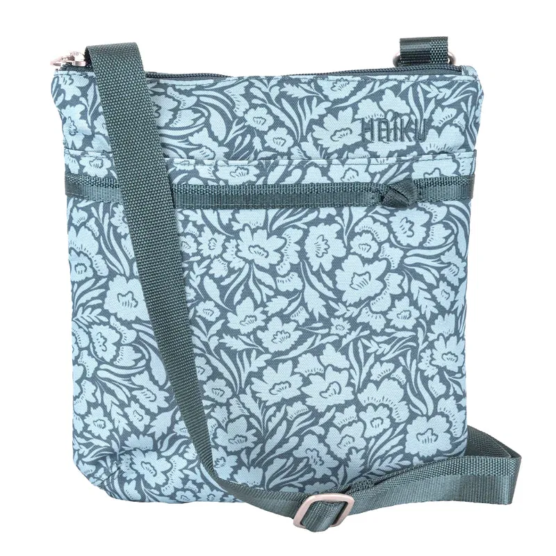 Haiku Revel Crossbody Bag in Stone Gray,  River Rock Blue, Cherry Blossom & Black