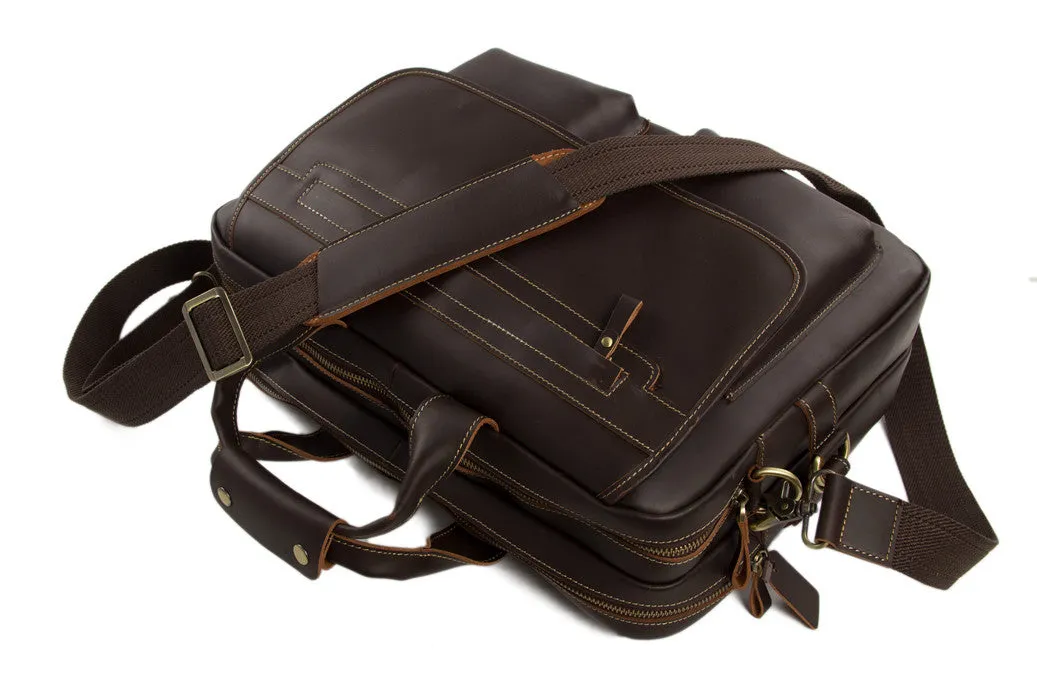Handmade Full Grain Leather Briefcase / 15''  Laptop Bag / Men's Handbag 8951