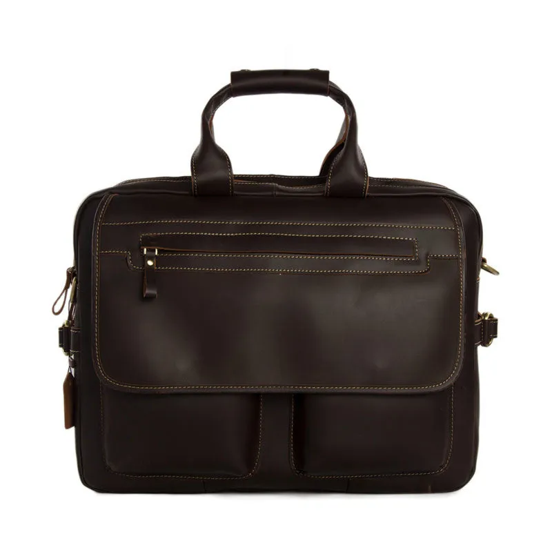 Handmade Full Grain Leather Briefcase / 15''  Laptop Bag / Men's Handbag 8951