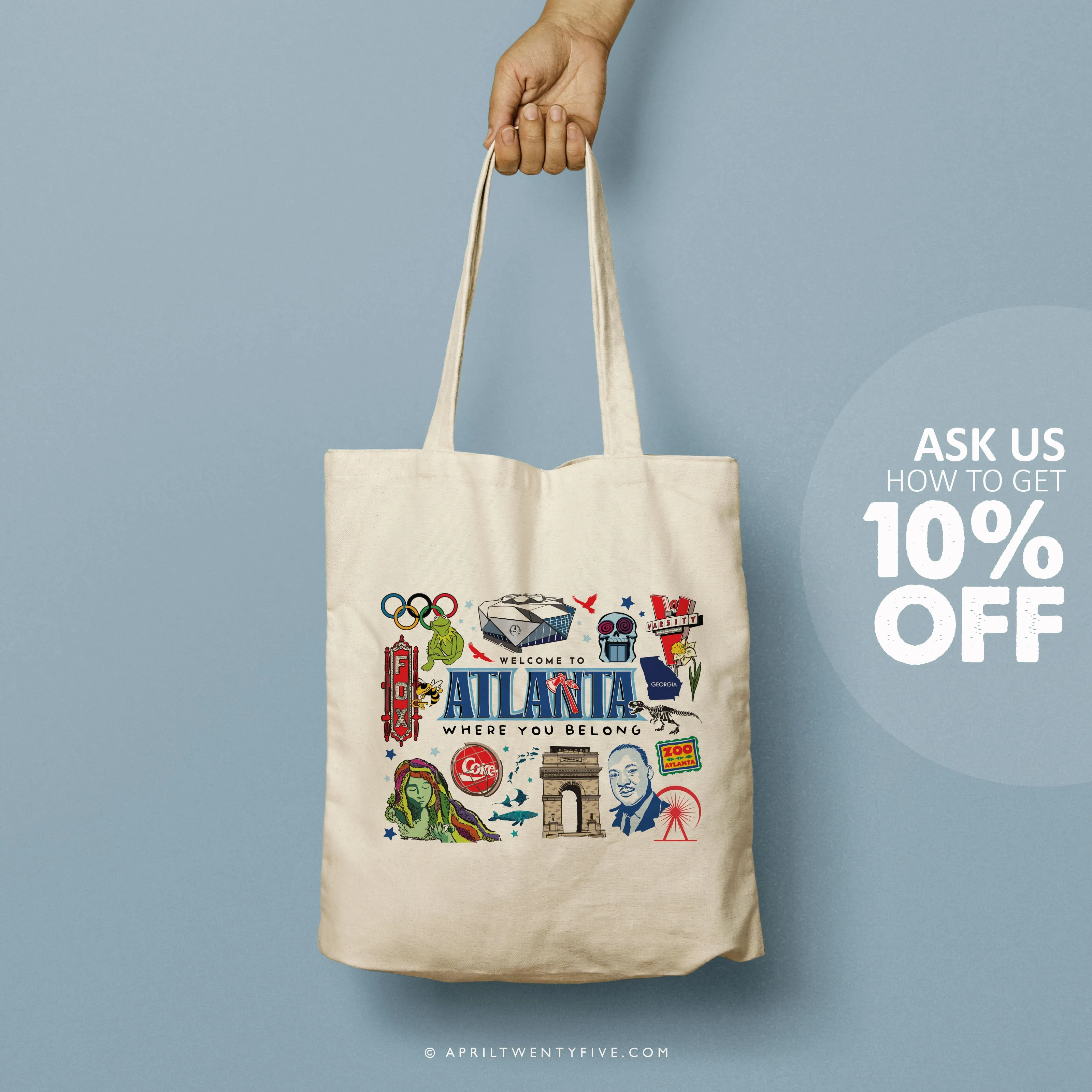 HAZEL | Atlanta, Georgia Canvas Tote