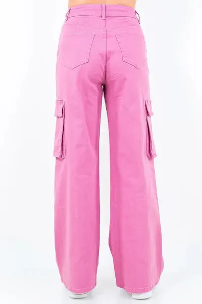 Hazel Blues® | American Bazi Drawstring Wide Leg Cargo Pants