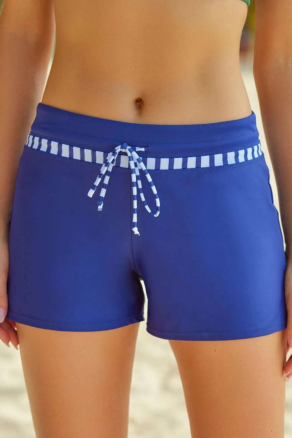 Hazel Blues® | Run Contrast Drawstring Swim Bottoms