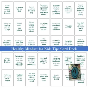 Healthy Mindset for Kids Tips - PLR Card Deck