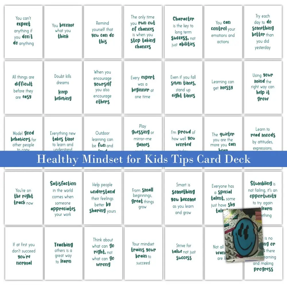 Healthy Mindset for Kids Tips - PLR Card Deck