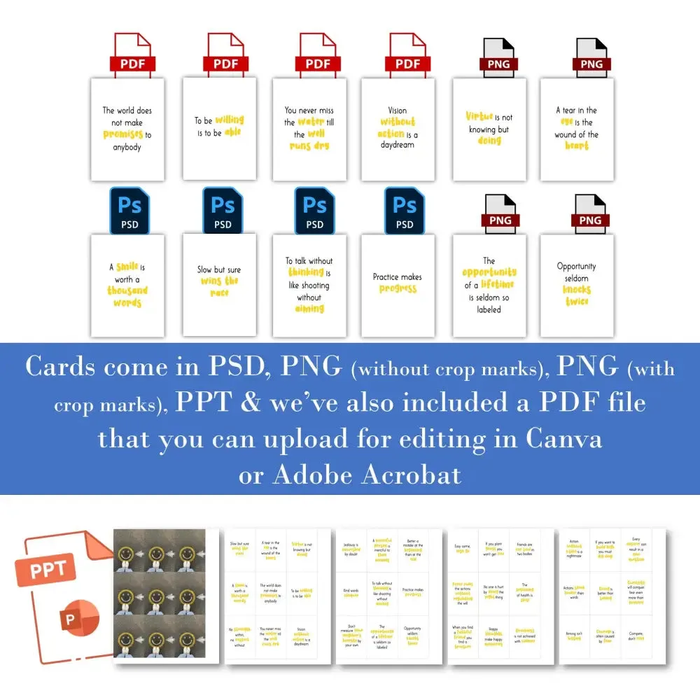 Healthy Mindset Sayings for Kids - PLR Card Deck