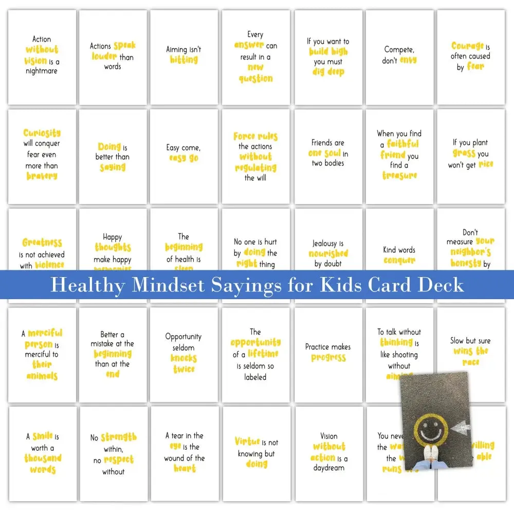 Healthy Mindset Sayings for Kids - PLR Card Deck
