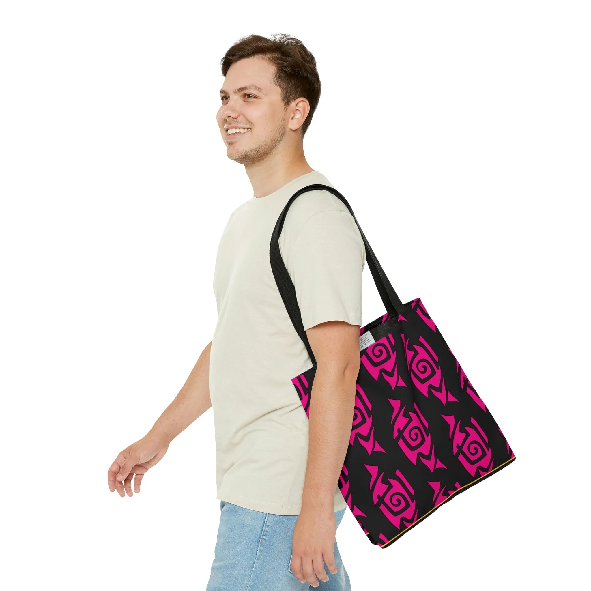 Hot Pink and Black Tribal Tattoo Tote Bag