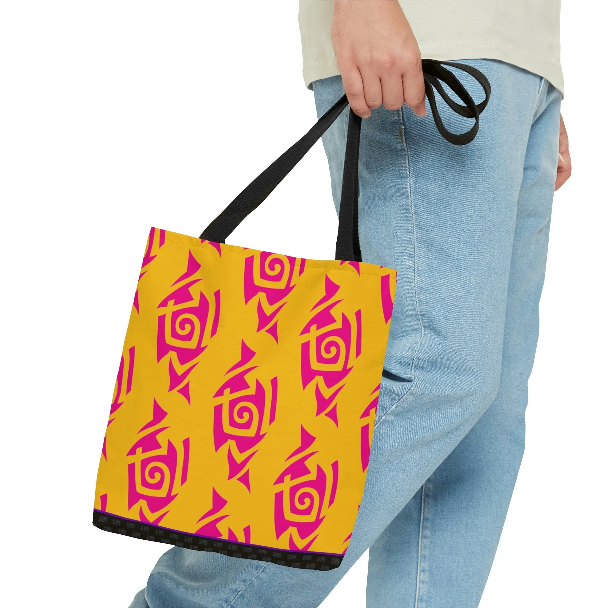 Hot Pink and Gold Tribal Tattoo Tote Bag