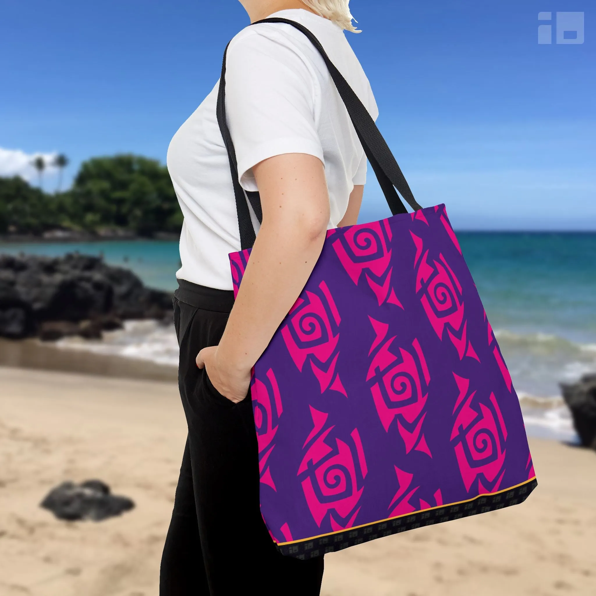 Hot Pink and Purple Tribal Tattoo Tote Bag