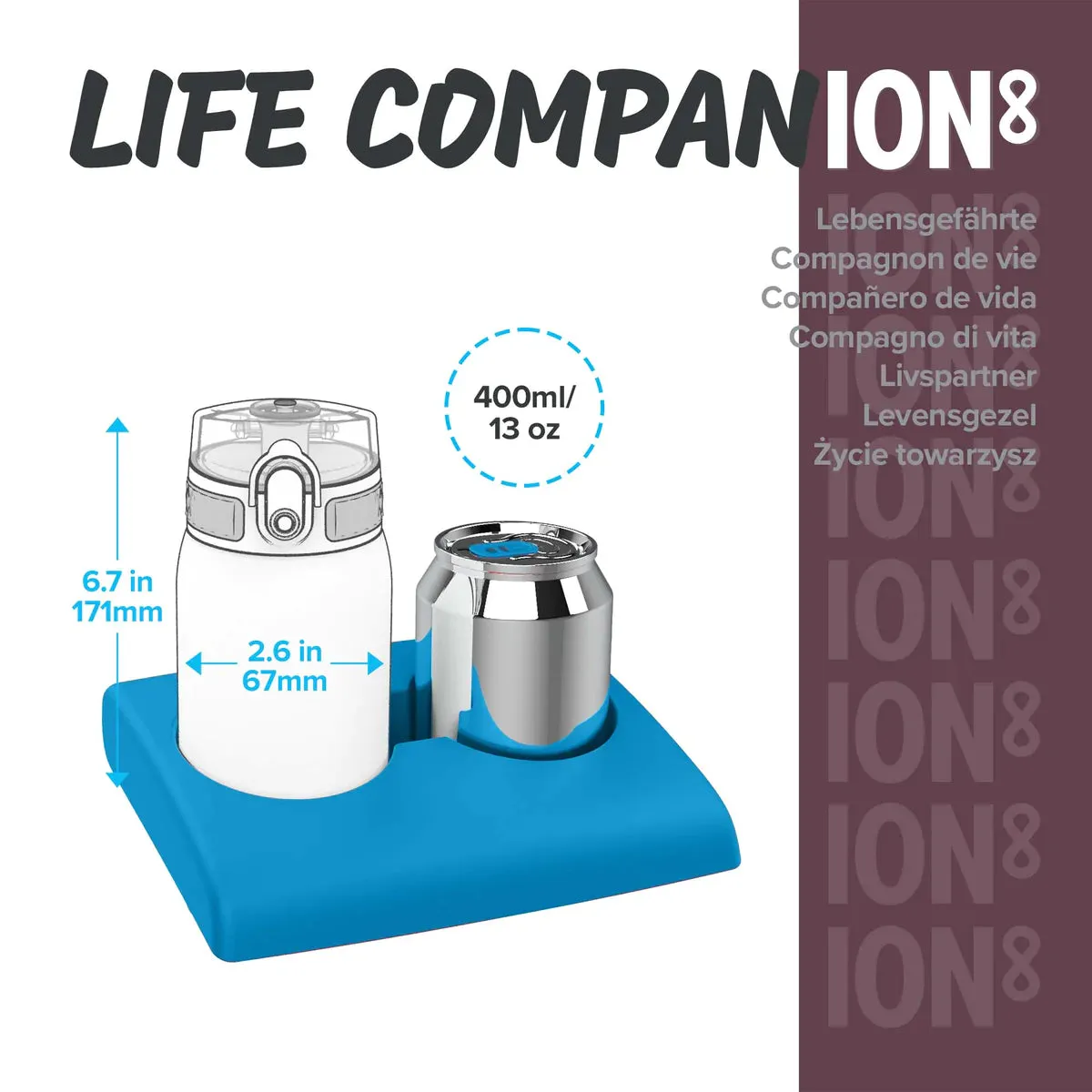 ION8 Pod 400ml BPA Free Water Bottle - Crocodile