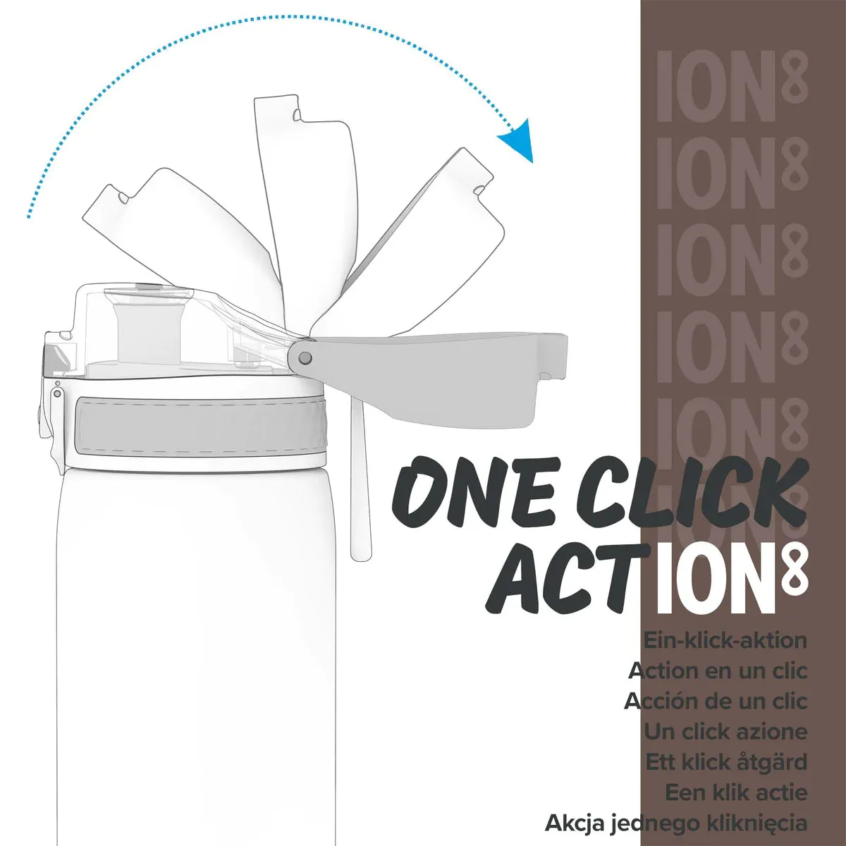 ION8 Slim 600ml Stainless Steel, Water Bottle - Alaskan Blue