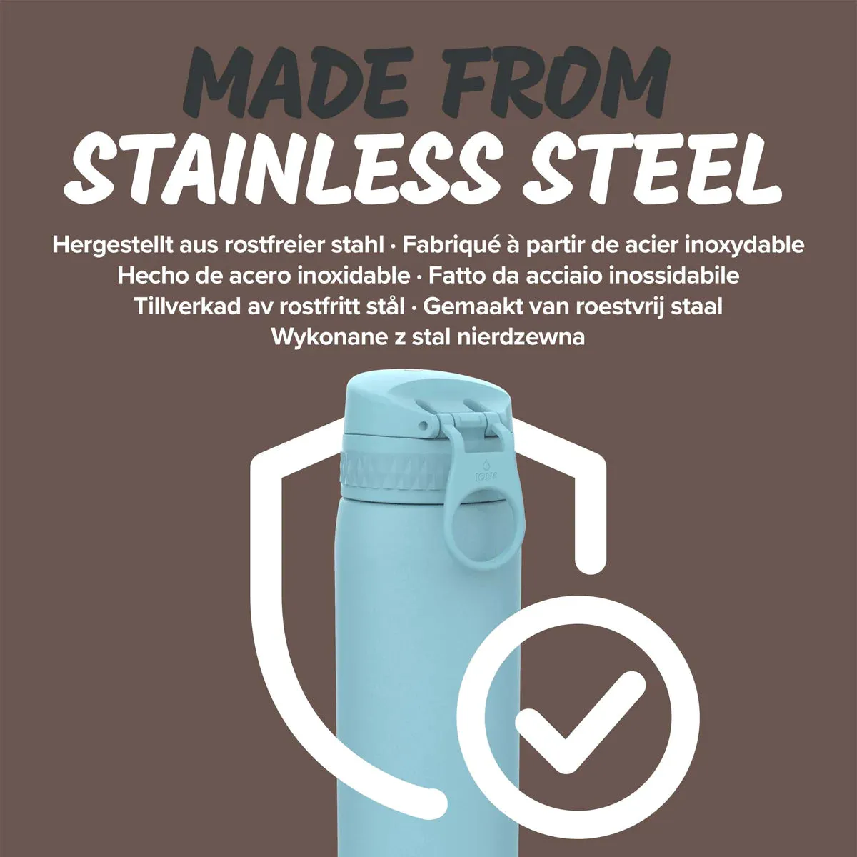 ION8 Slim 600ml Stainless Steel, Water Bottle - Alaskan Blue