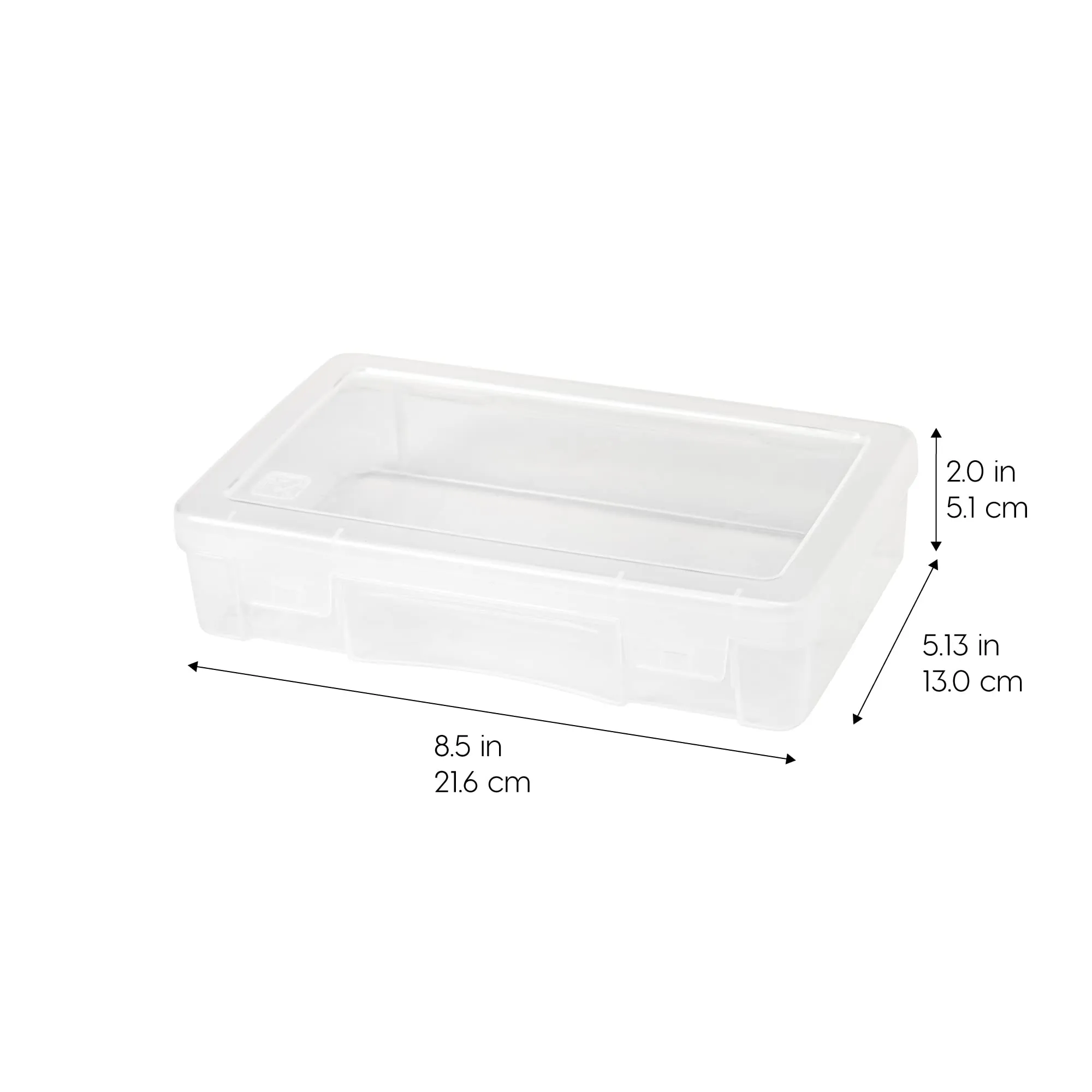 IRIS USA Big Capacity Plastic Pencil Case Box Craft Hobby Art School Office Supply Stackable Storage Organizer Container Pouch with Snap Lid, 10-Pack, Pens Journaling Washi Tape Sticker, Clear, Medium