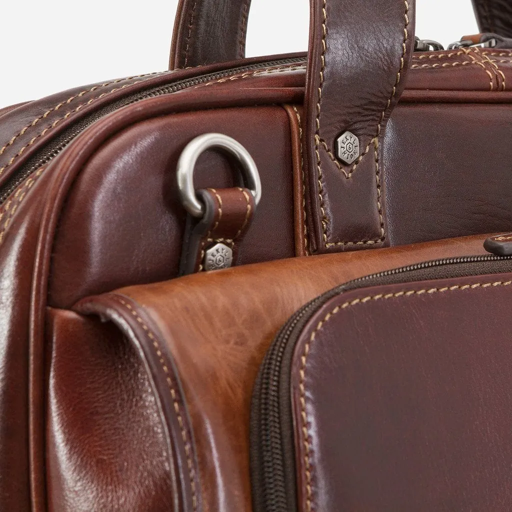 Jekyll & Hide Large Multi Compartment Briefcase Tobacco