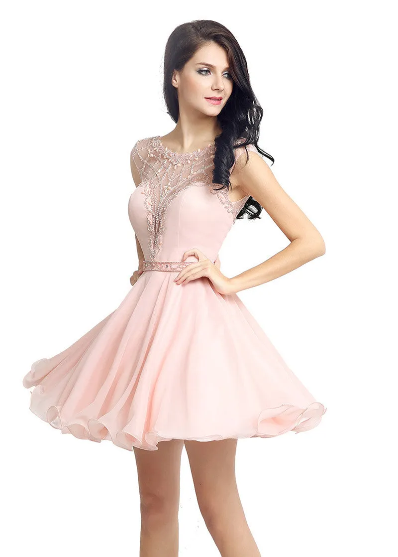 Jewel Pink Homecoming Dres