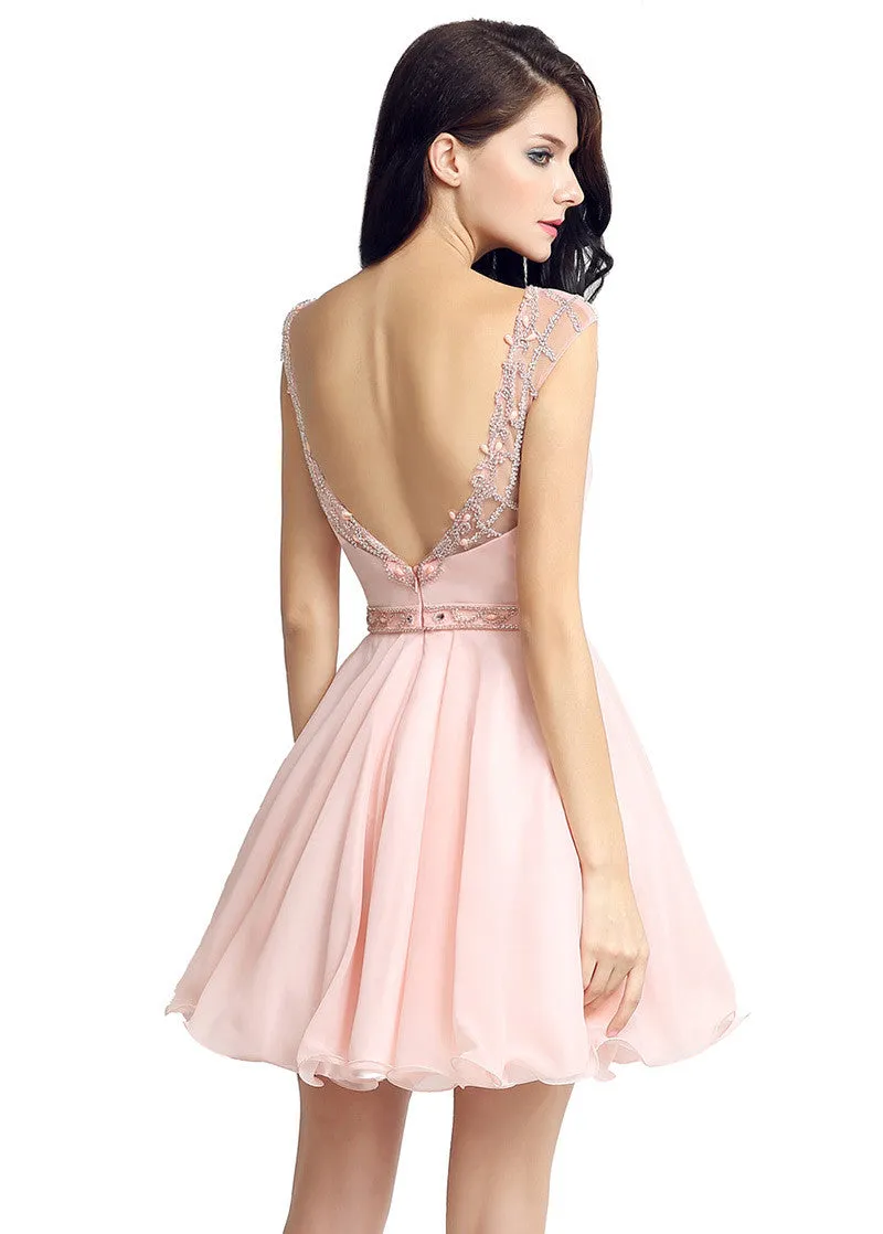 Jewel Pink Homecoming Dres