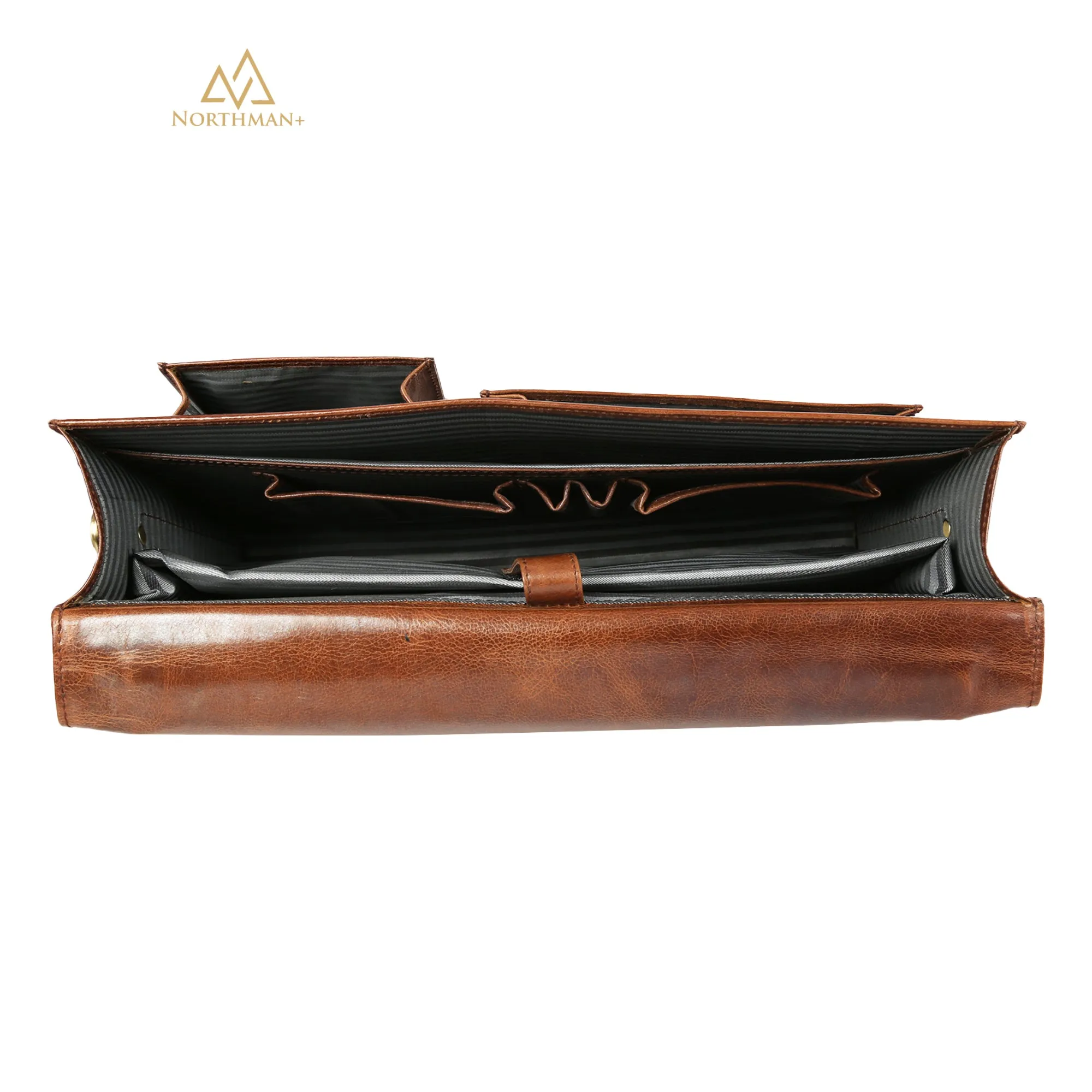 Leather Briefcase in Dark brown