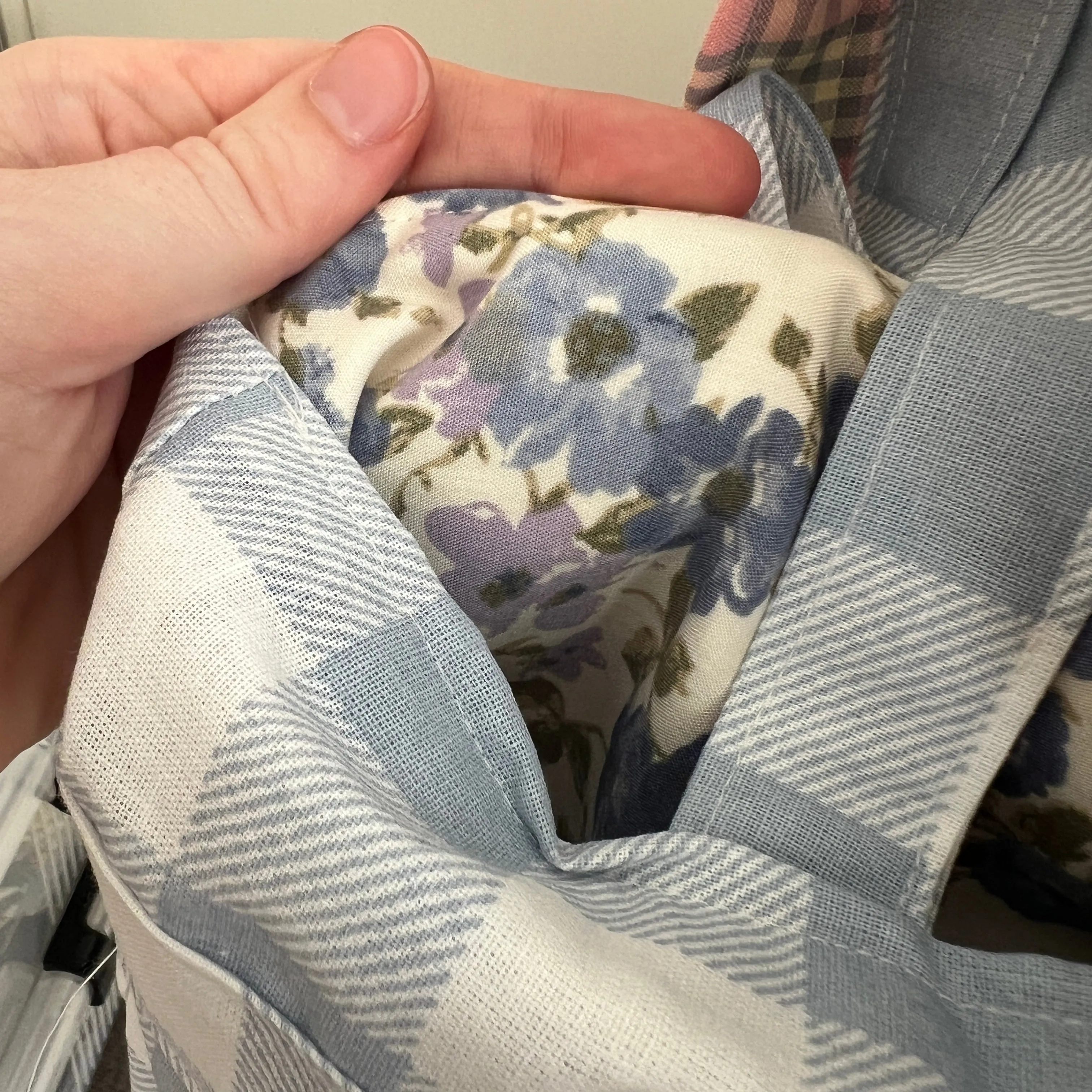 Light Blue Gingham Bow Tote Bag