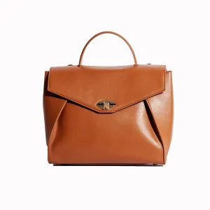 Lourence Handbag in Brown Nappa Leather