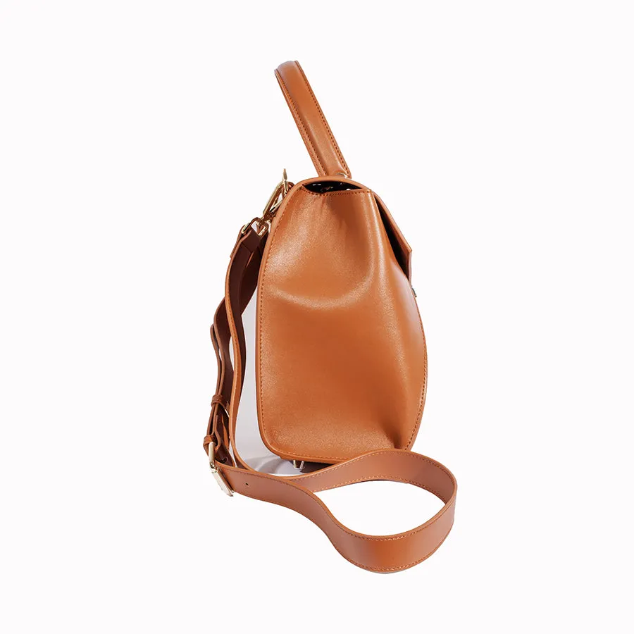 Lourence Handbag in Brown Nappa Leather