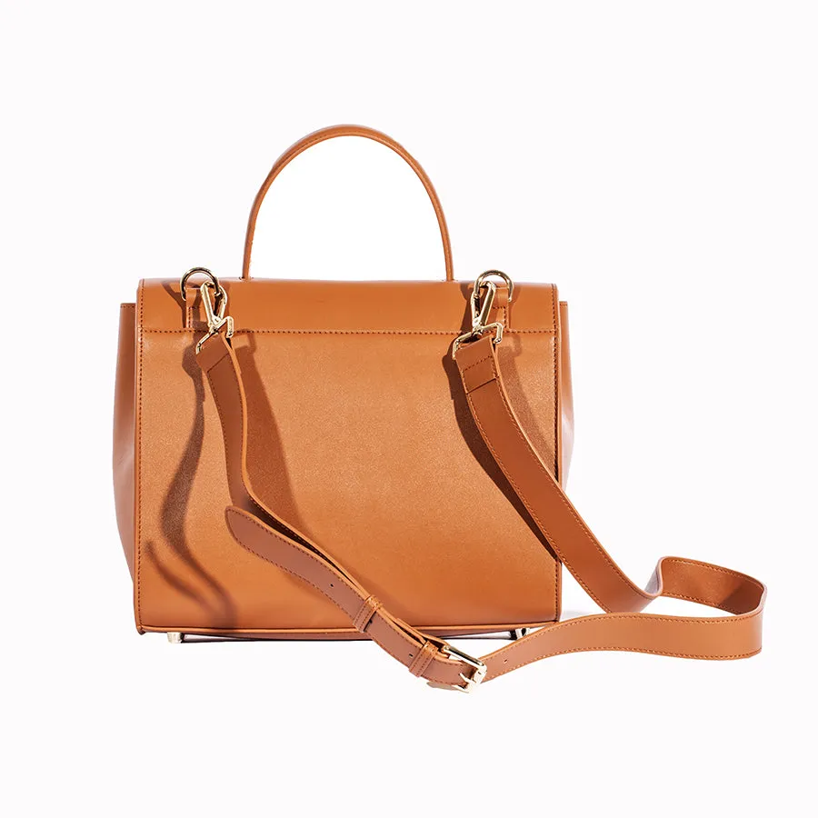 Lourence Handbag in Brown Nappa Leather