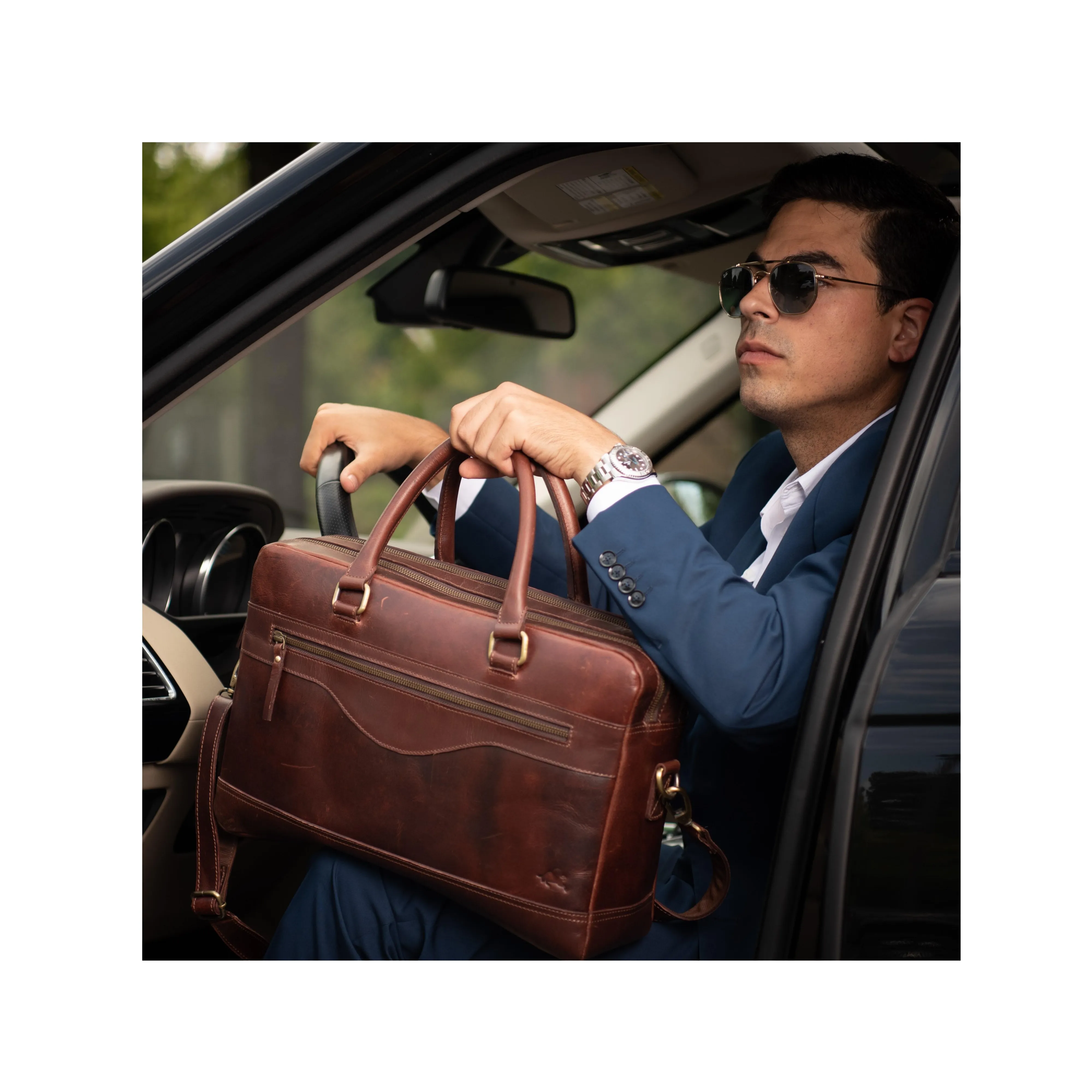 Maple Buffalo Leather Briefcase