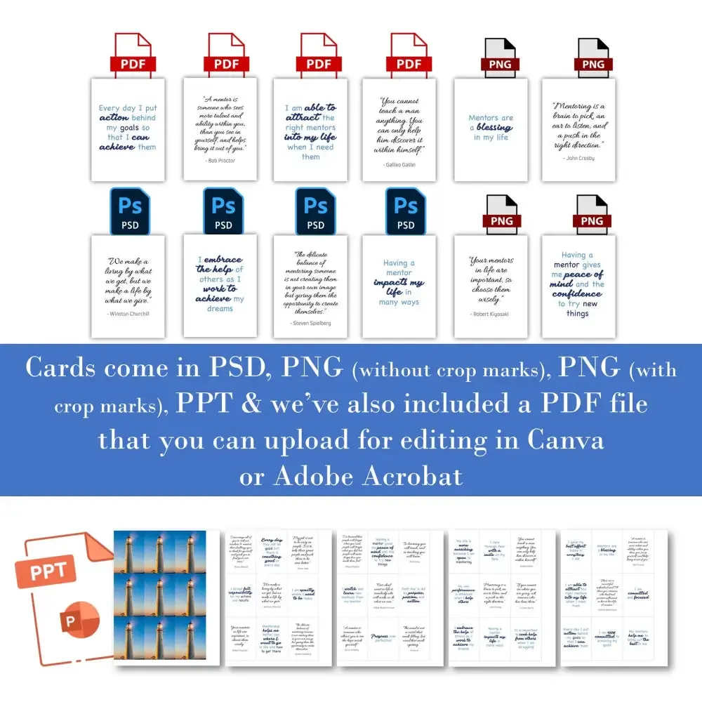 Mentorship Quotes & Affirmations - PLR Leadership Card Deck