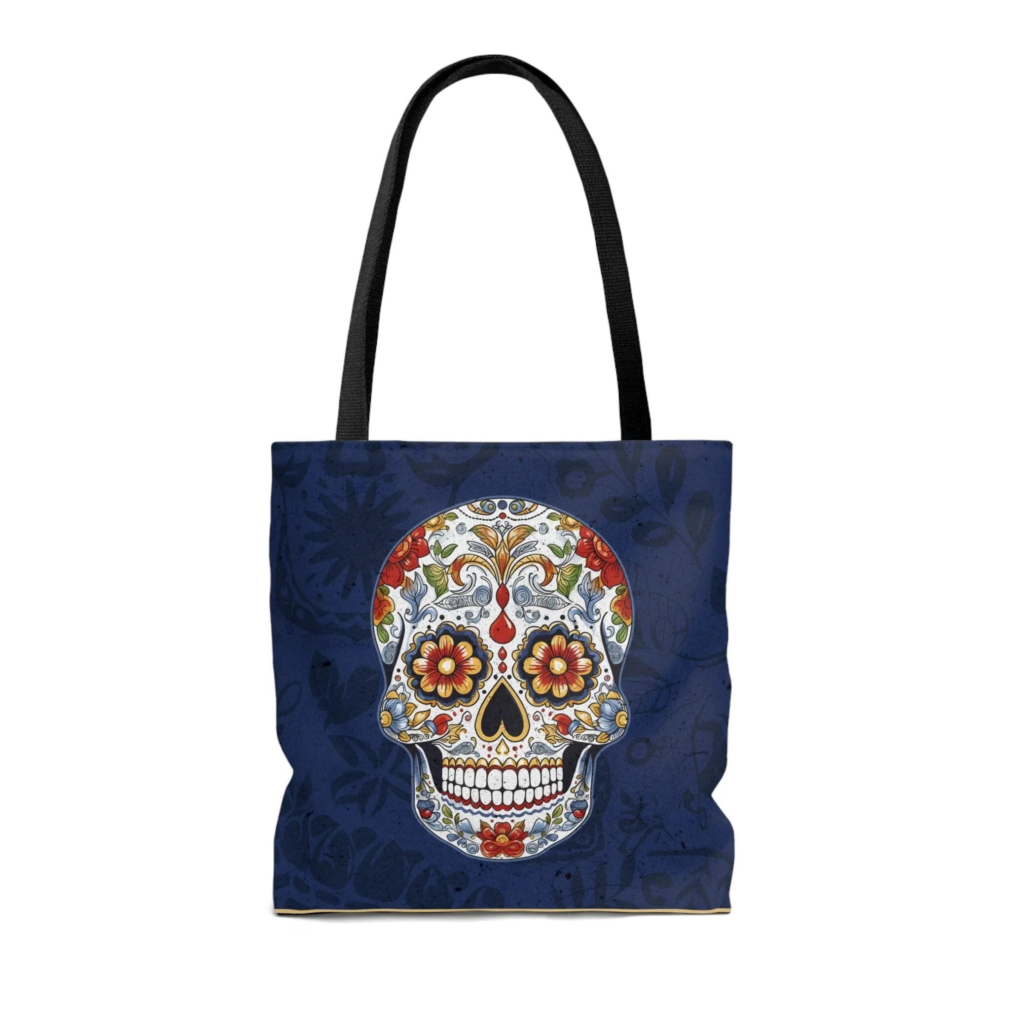 Mexican Sugar Skull Tote Bag - Vibrant, Colorful Day of the Dead Artistic Bag