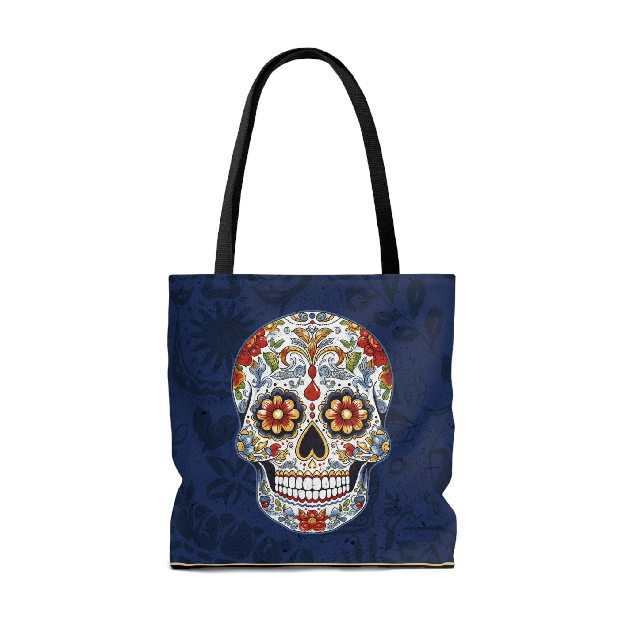 Mexican Sugar Skull Tote Bag - Vibrant, Colorful Day of the Dead Artistic Bag