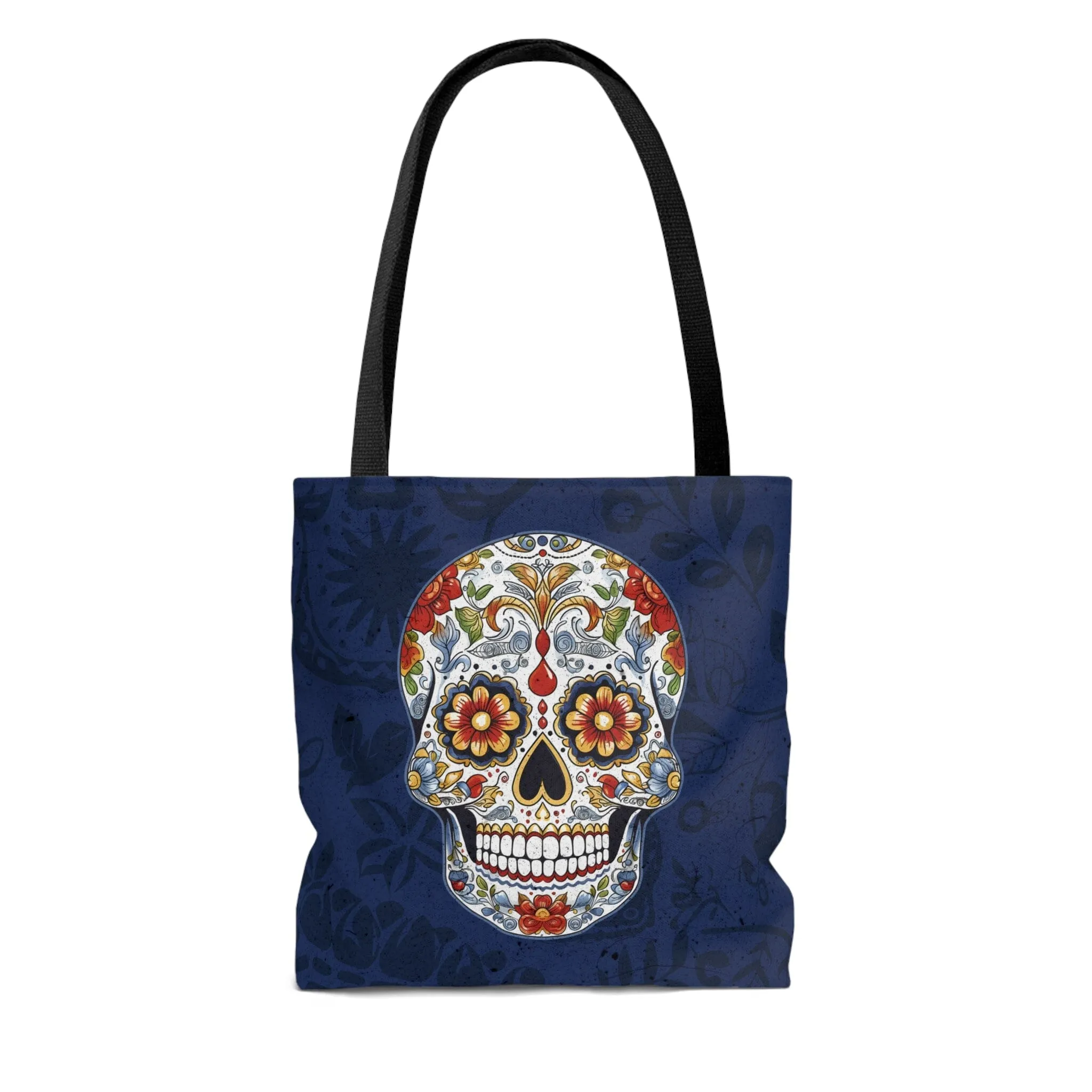Mexican Sugar Skull Tote Bag - Vibrant, Colorful Day of the Dead Artistic Bag