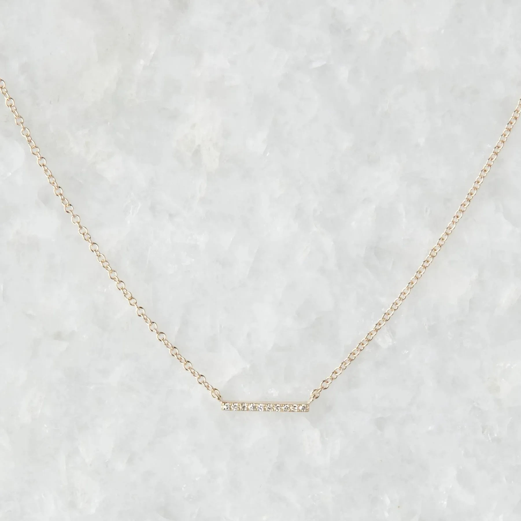 Mini Diamond Bar Necklace