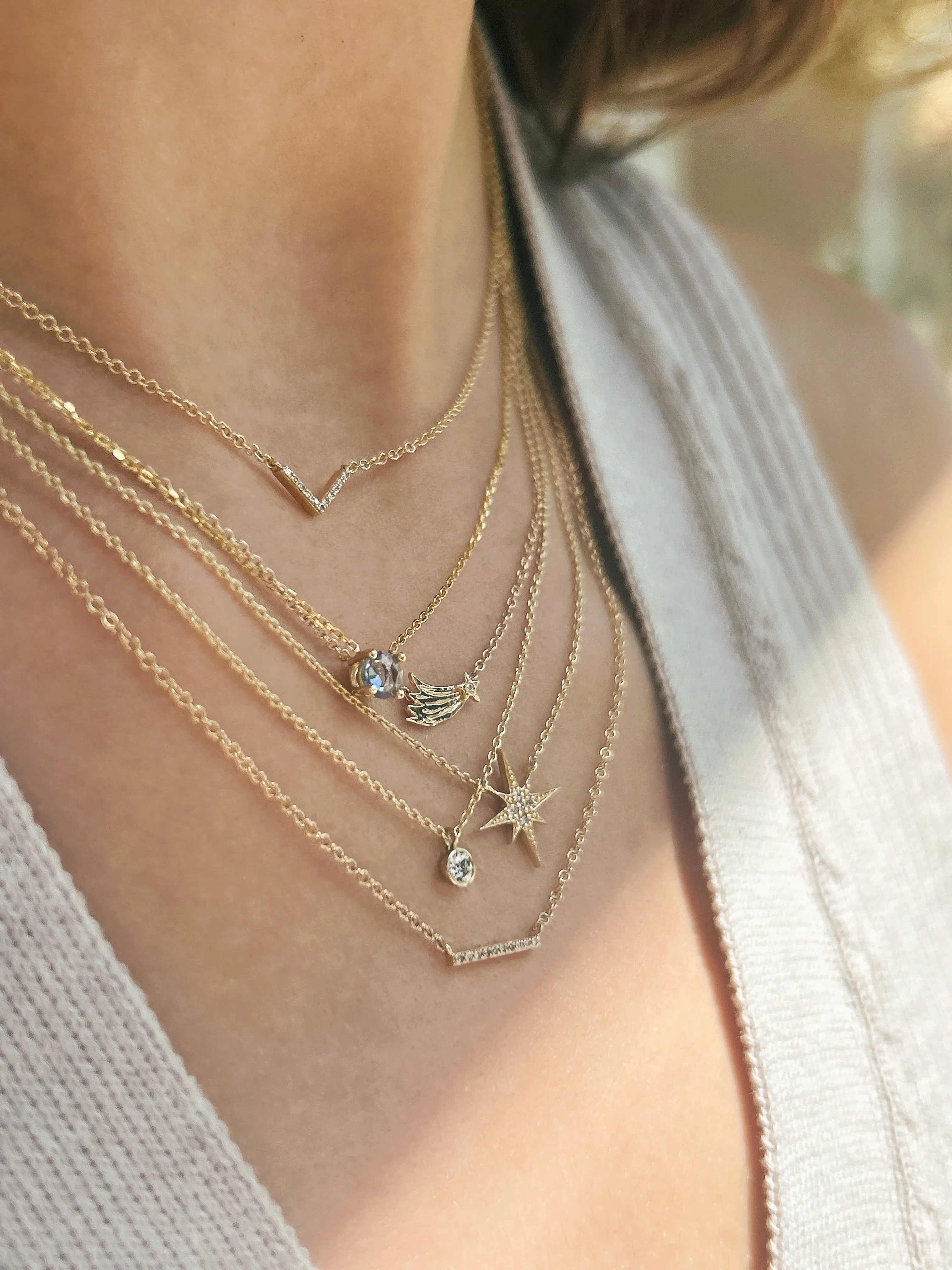 Mini Diamond Bar Necklace
