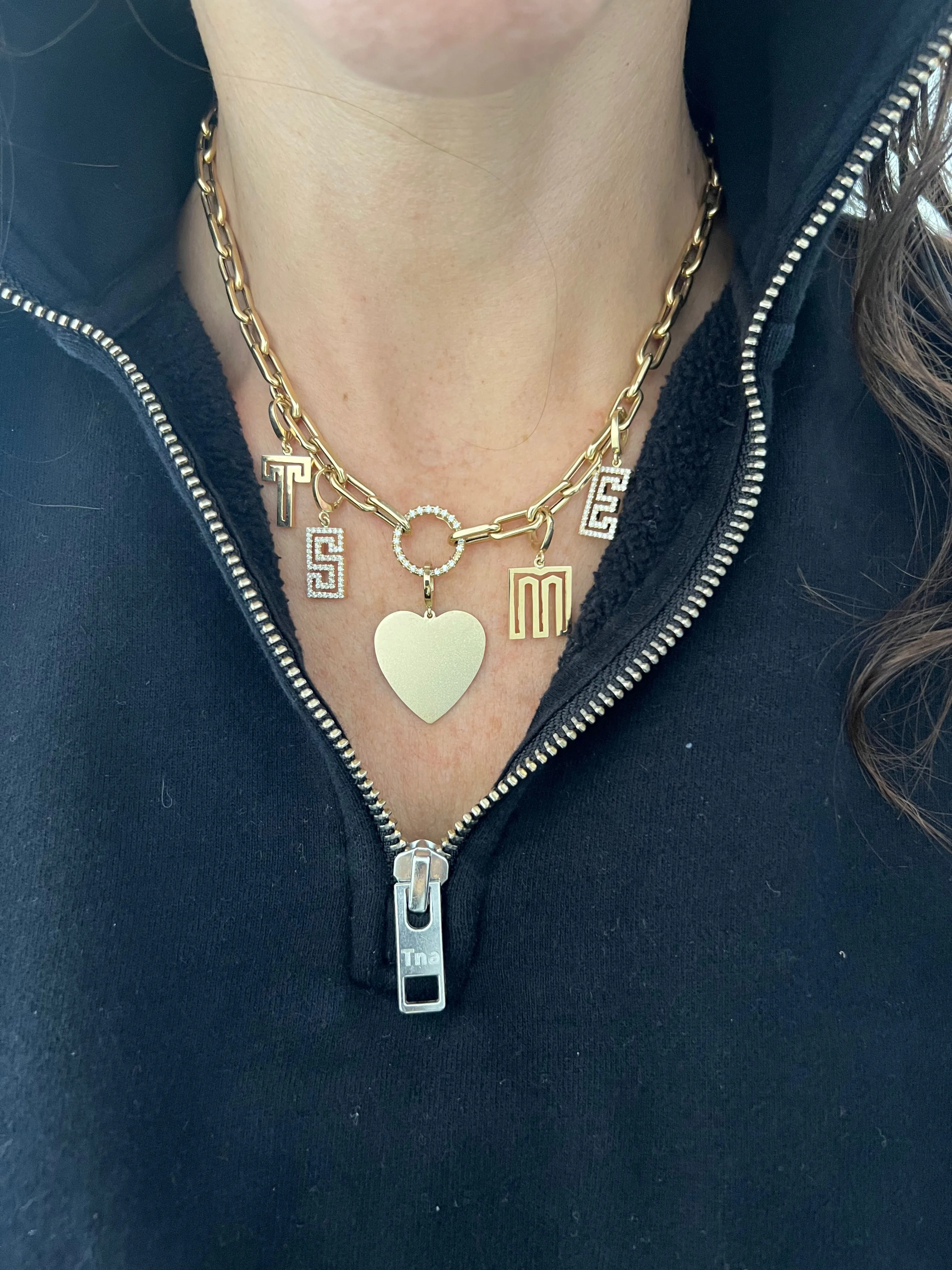 Mini Diamond Outline Initial Charm