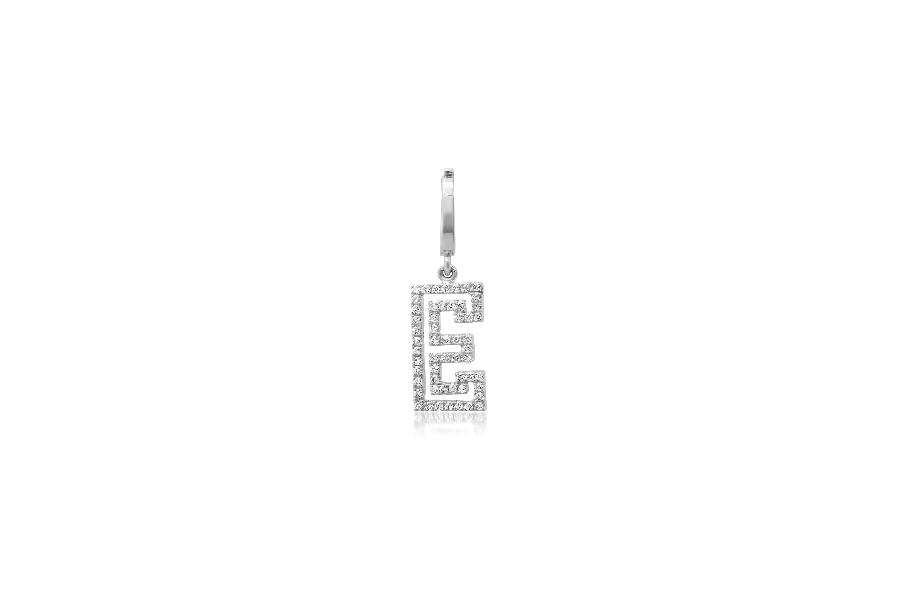 Mini Diamond Outline Initial Charm